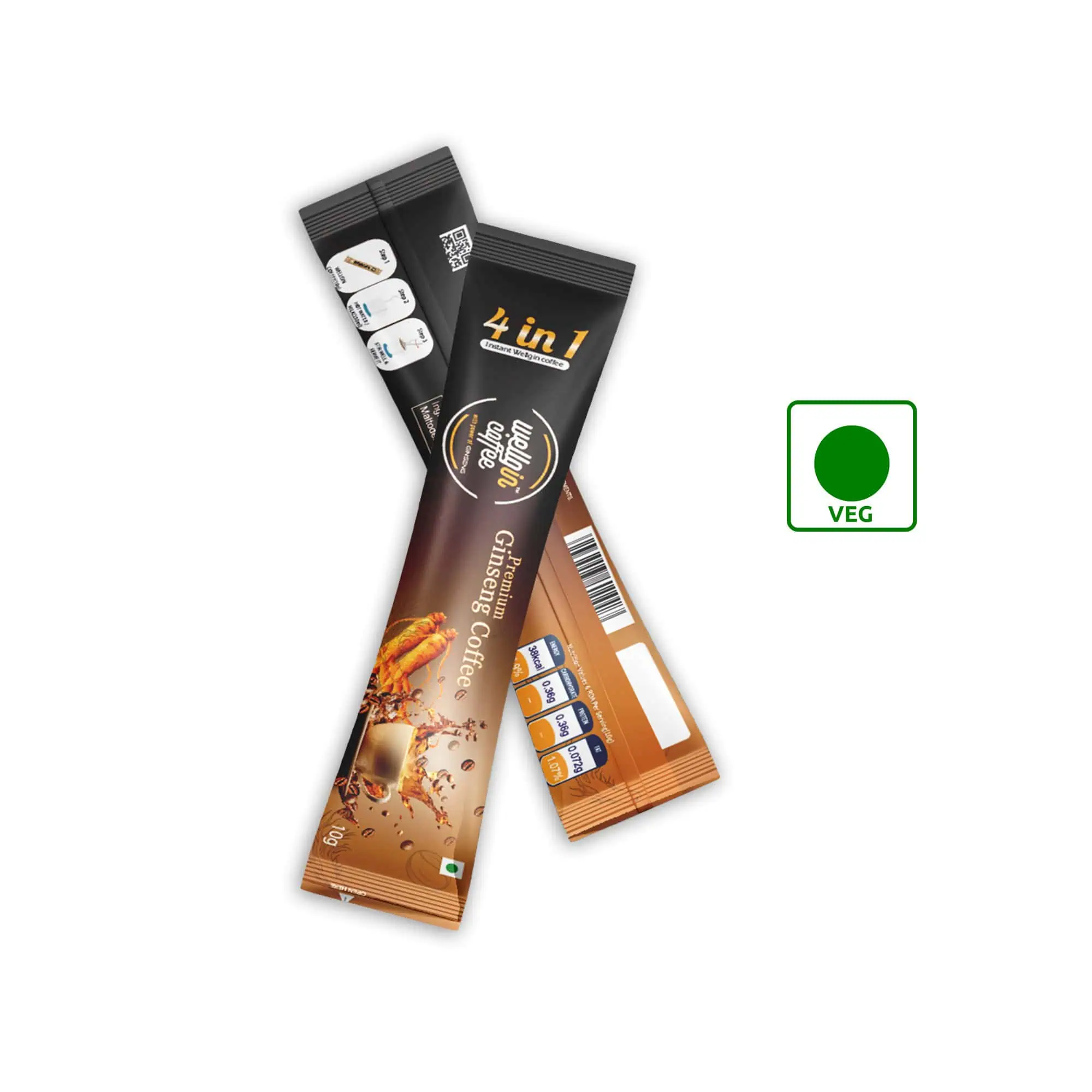 wellgin coffee sachet image with vegan